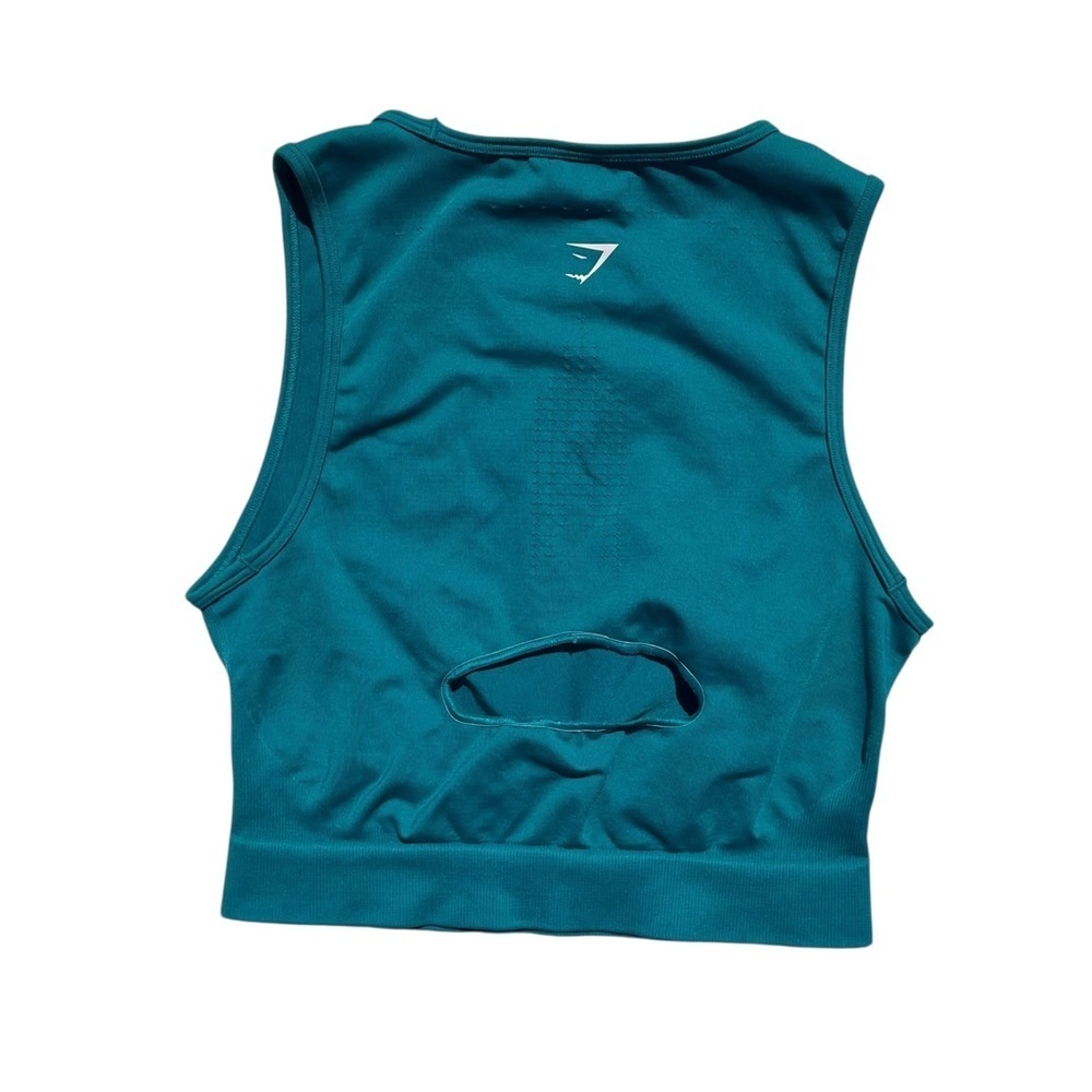 Gymshark sweat seamless midi tank sleeveless crop workout gym teal women medium - Picture 4 of 8